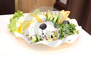 A dish of various salads - diet vegetables