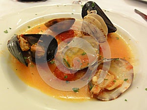 Dish of Various Shellfish in Sauce