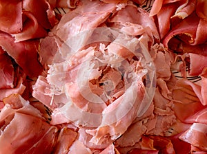 Dish of various types of ham