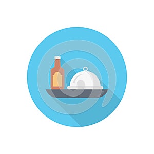 Dish vector flat colour icon