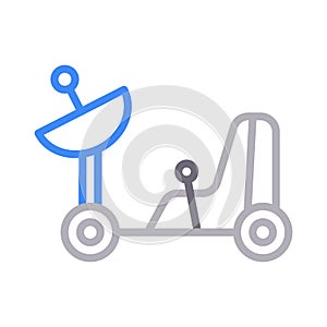 Dish colour line vector icon