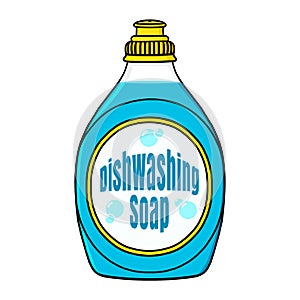 Dish washing liquid soap container illustration