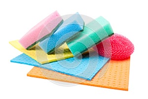 Dish washing sponge, dishcloth and scrub pad photo