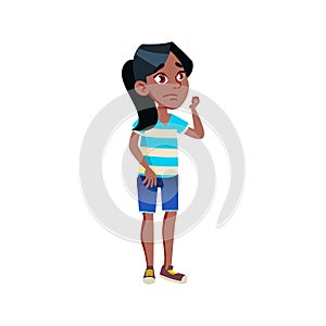 disheartened girl saw test result at school cartoon vector