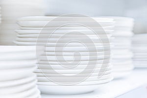 Dishes Plates stacked Restaurant tableware