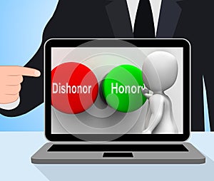 Dishonor Honor Buttons Displays Integrity And Morals