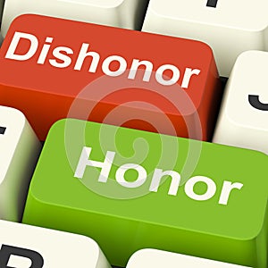 Dishonor Honor Keys Shows Integrity And Morals