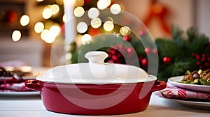 Dishware and crockery set for winter holiday family dinner, Christmas homeware decor for holidays in the English country