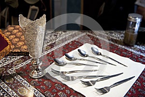 Dishware in Iran restaurant