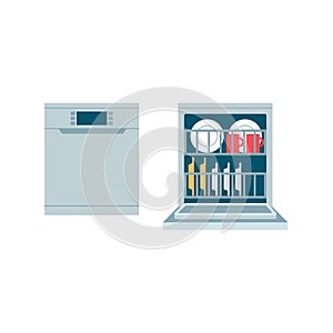 Dishwasher appliance on white background