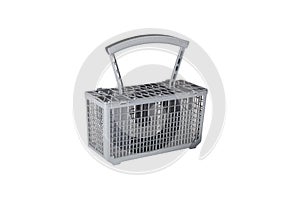 Dishwasher basket cage on white background