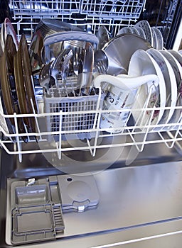 Dishwasher with clean dishes