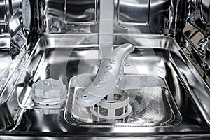Dishwasher detail, bottom carriage