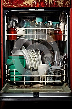 Dishwasher dirty equipment cup kitchen plate home utensil clean house