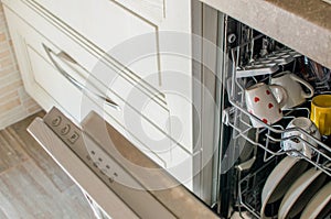 Dishwasher in modern kitchen