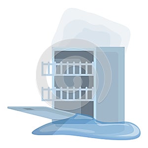 Dishwasher repair service icon cartoon vector. Home appliance