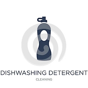 dishwashing detergent icon. Trendy flat vector dishwashing deter