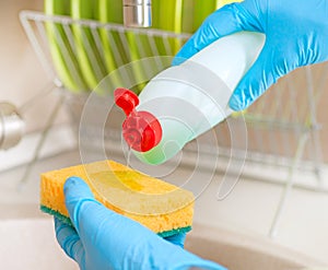 Dishwashing Liquid and Sponge