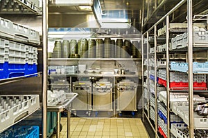 Dishwashing Section of Commercial Kitchen