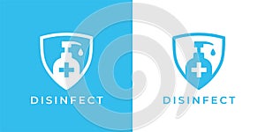 Disinfect medical shield logo