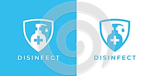 Disinfect medical shield logo photo