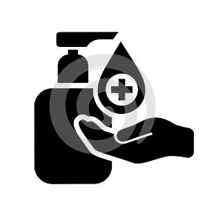 Disinfect and sanitise your hands vector icon photo