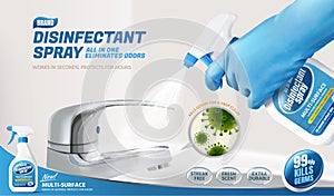 Disinfectant spray ad template