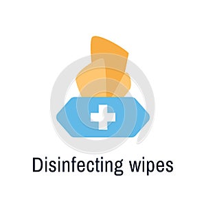 Disinfectant wipes isolated icon. Cleaning napkin. photo