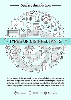 Disinfectants types brochure photo