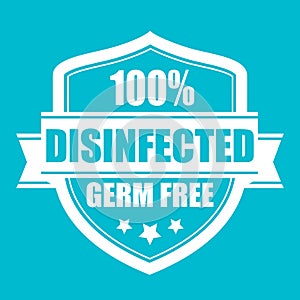 Disinfected shield icon, antibacterial protection