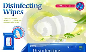 Disinfecting wet wipes ad template