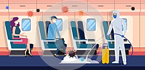 Disinfection of airplane with passengers