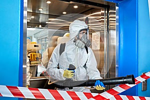 Disinfection and decontamination in a public place