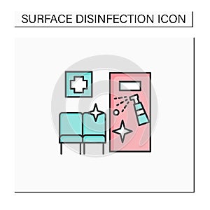 Disinfection in hospitals color icon photo