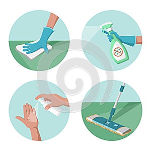 Disinfection of surfaces and hands as a preventive measure against coronavirus