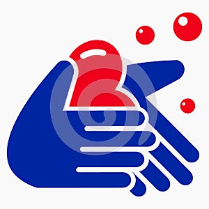 Disinfector Icon. Hand disinfection