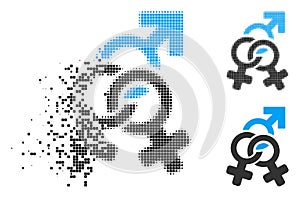 Disintegrating Dotted Halftone Double Mistress Icon