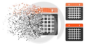 Disintegrating Pixel Halftone Calendar Icon