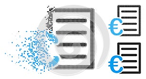 Disintegrating Pixel Halftone Euro Pricelist Icon