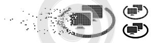 Disintegrating Pixel Halftone Intranet Computers Icon