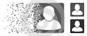 Disintegrating Pixel Halftone Man Vcard Icon