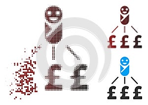 Disintegrating Pixel Halftone Newborn Pound Expenses Icon