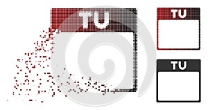 Disintegrating Pixel Halftone Tuesday Calendar Page Icon