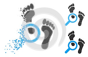 Disintegrating Pixelated Halftone Audit Footprints Icon