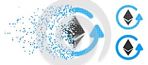 Disintegrating Pixelated Halftone Ethereum Refund Icon