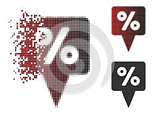 Disintegrating Pixelated Halftone Percent Map Pointer Icon