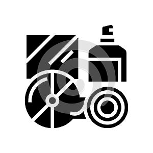 disk and bottle plastic waste glyph icon vector illustration