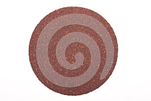 Disk of brown sandpaper photo