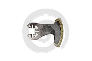 Disk for construction electric multifunction tool isolated on white background.