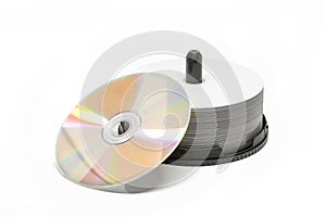 Disk DVD CD on white background